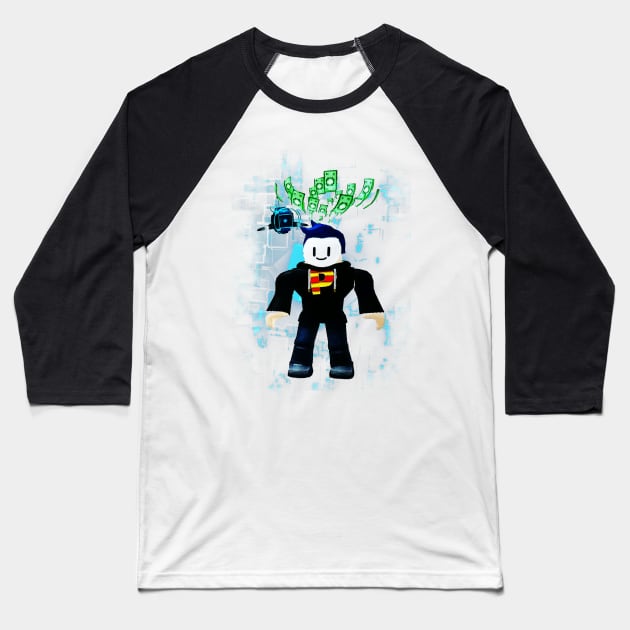 Roblox Boy Gamer Baseball T-Shirt by sketchart